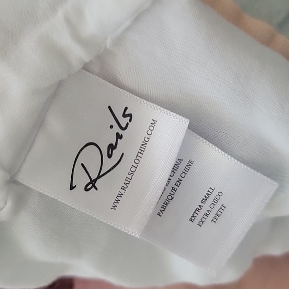 Rails Ashlyn Sunset Gradient Smocked Waist Linen Rayon Blend Dress Pastel XS - Picture 11 of 15